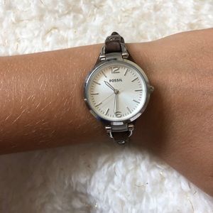 Leather fossil watch